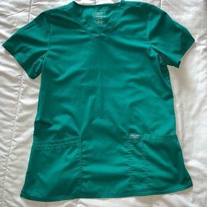 Hunter green scrubs top